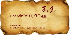 Borbás Gyöngyi névjegykártya