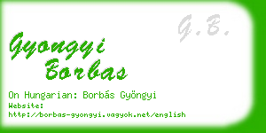 gyongyi borbas business card