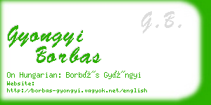 gyongyi borbas business card